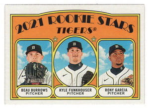 Beau Burrows RC - Rony Garcia RC - Kyle Funkhouser - Detroit Tigers - 2021 Rookie Stars (MLB Baseball Card) 2021 Topps Heritage # 71 Mint
