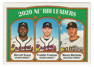 Manny Machado - Marcell Ozuna - Freddie Freeman - 2020 NL RBI Leaders (MLB Baseball Card) 2021 Topps Heritage # 87 Mint