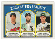 Chris Bassitt - Dallas Keuchel - Shane Bieber - 2020 AL ERA Leaders (MLB Baseball Card) 2021 Topps Heritage # 92 Mint