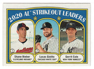 Shane Bieber - Gerrit Cole - Lucas Giolito - 2020 AL Strikeout Leaders (MLB Baseball Card) 2021 Topps Heritage # 96 Mint