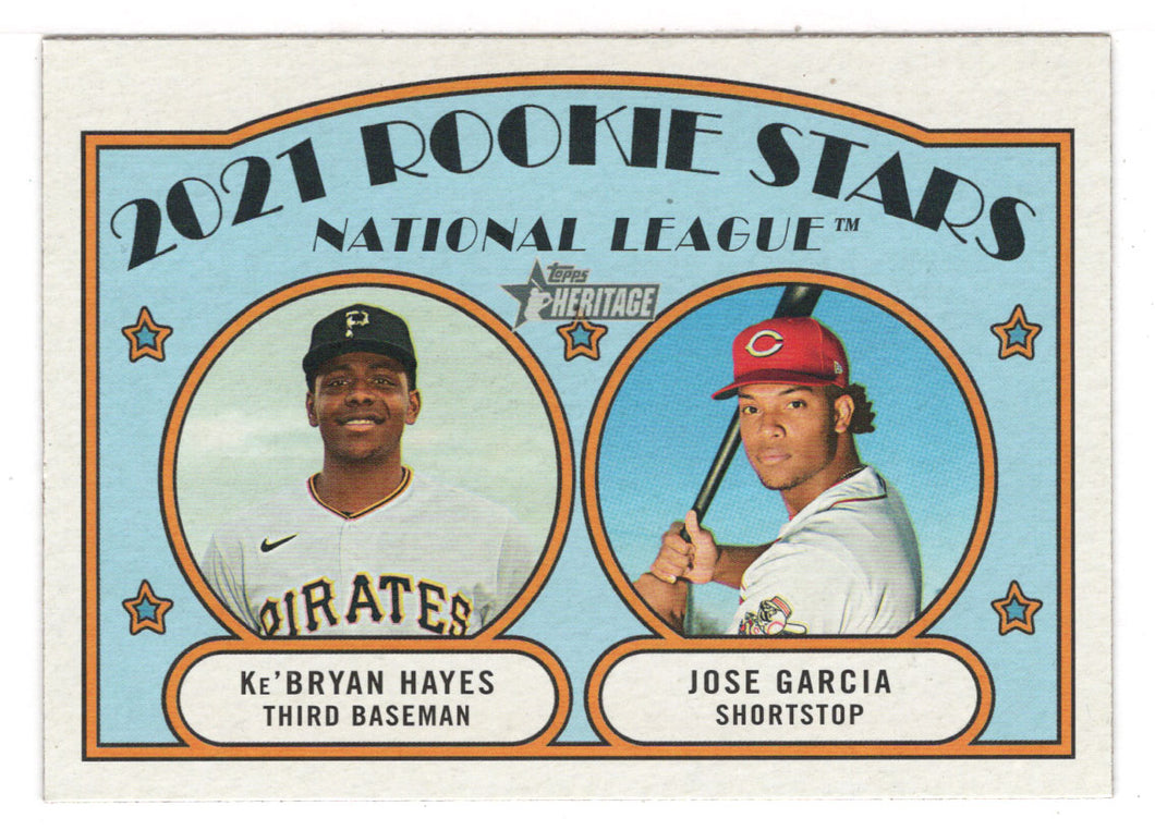 Ke'Bryan Hayes RC - Jose Garcia RC - 2021 Rookie Stars (MLB Baseball Card) 2021 Topps Heritage # 97 Mint