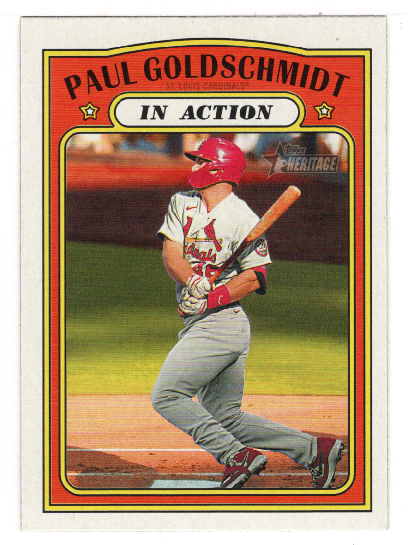 Paul Goldschmidt - St. Louis Cardinals - In Action (MLB Baseball Card) 2021 Topps Heritage # 104 Mint