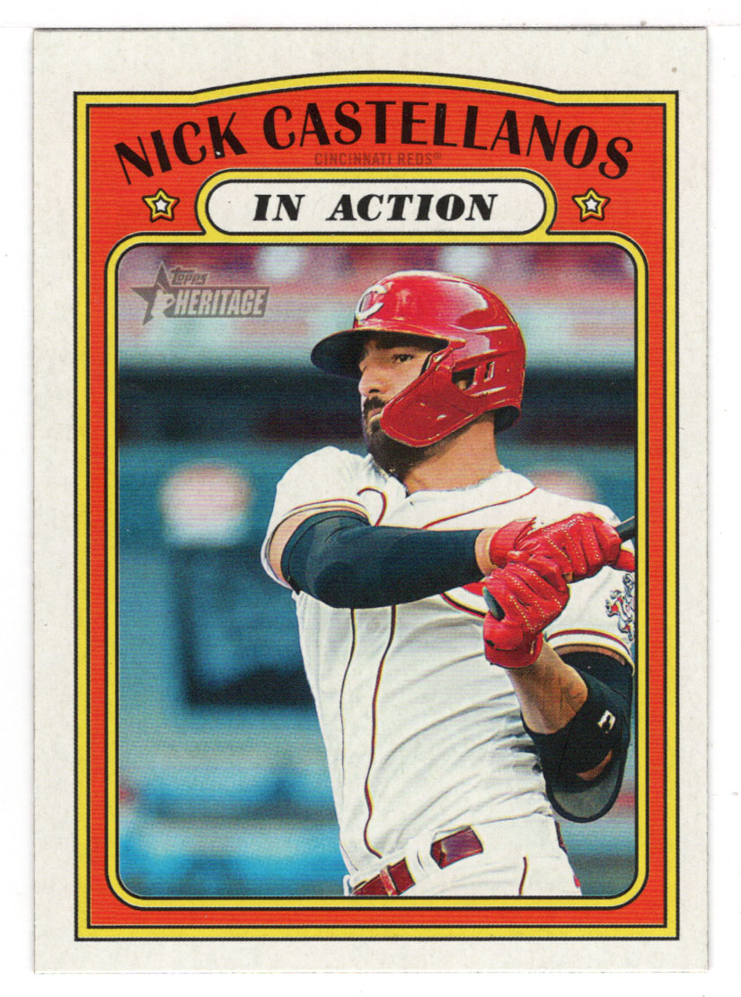 Nick Castellanos - Cincinnati Reds - In Action (MLB Baseball Card) 2021 Topps Heritage # 126 Mint