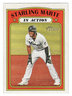 Starling Marte - Miami Marlins - In Action (MLB Baseball Card) 2021 Topps Heritage # 132 Mint
