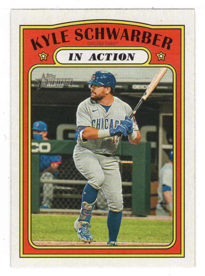 Kyle Schwarber - Chicago Cubs - In Action (MLB Baseball Card) 2021 Topps Heritage # 140 Mint