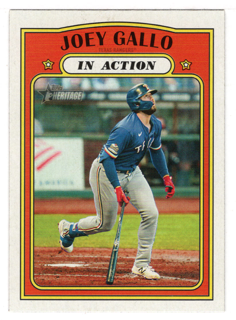 Joey Gallo - Texas Rangers - In Action (MLB Baseball Card) 2021 Topps Heritage # 180 Mint