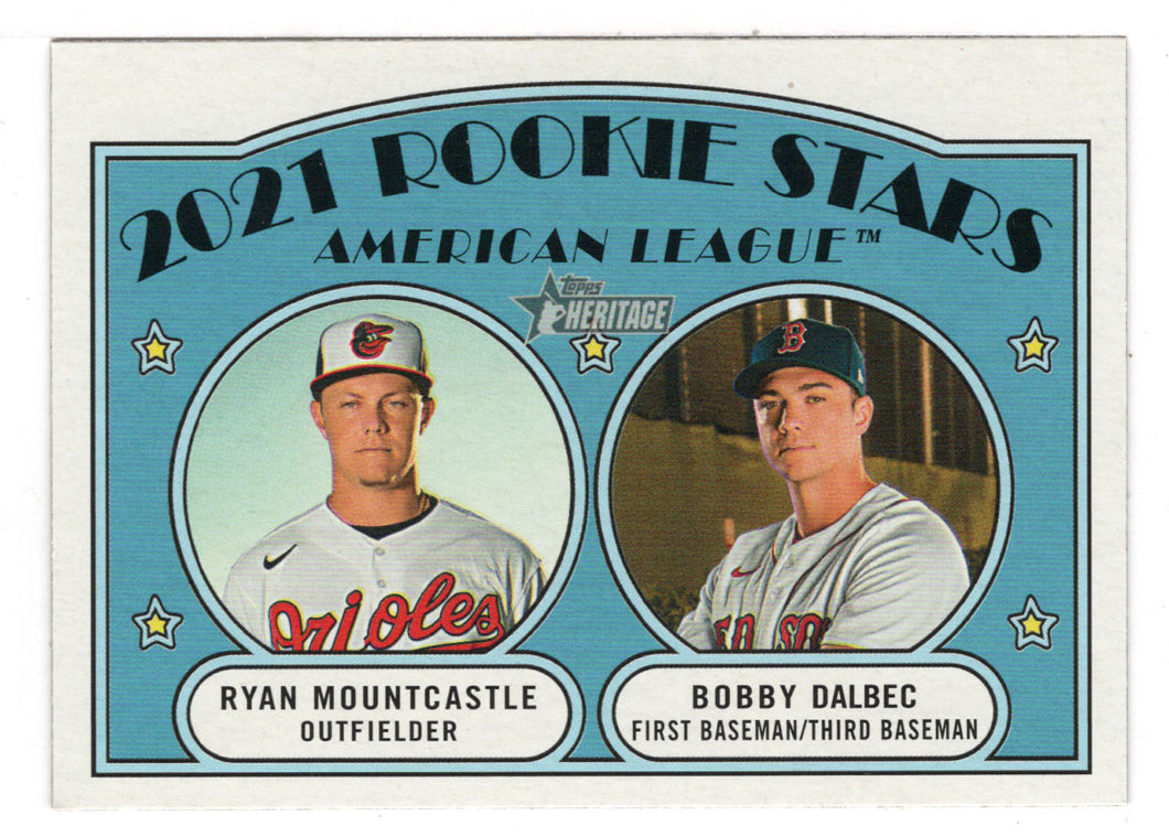 Ryan Mountcastle RC - Bobby Dalbec RC - 2021 Rookie Stars (MLB Baseball Card) 2021 Topps Heritage # 185 Mint