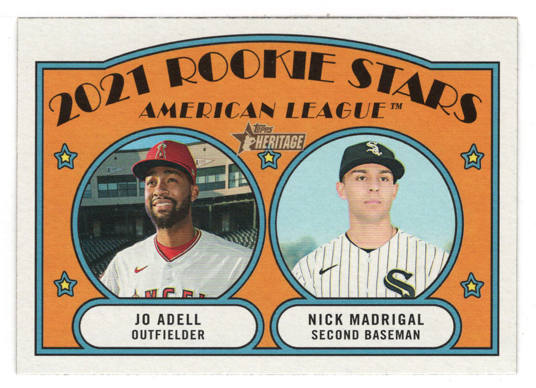 Jo Adell RC - Nick Madrigal RC - 2021 Rookie Stars (MLB Baseball Card) 2021 Topps Heritage # 187 Mint