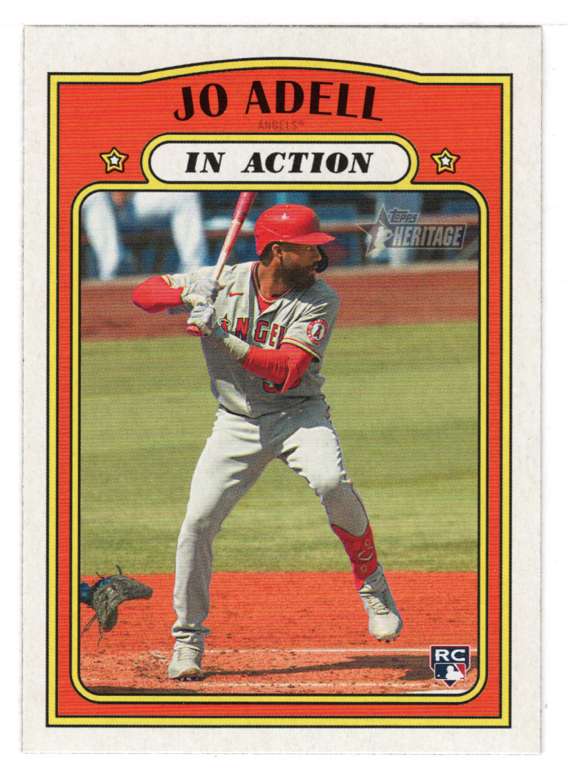 Jo Adell - Los Angeles Angels - In Action (MLB Baseball Card) 2021 Topps Heritage # 188 Mint