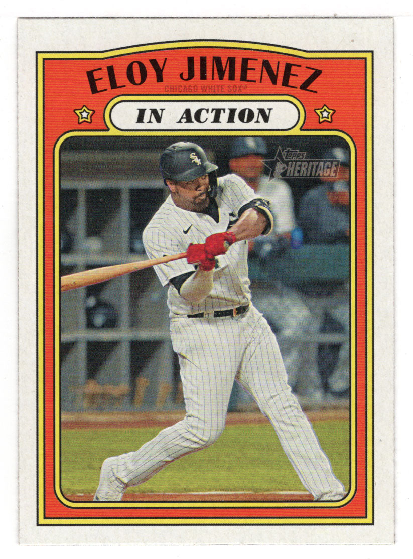 Eloy Jimenez - Chicago White Sox - In Action (MLB Baseball Card) 2021 Topps Heritage # 192 Mint
