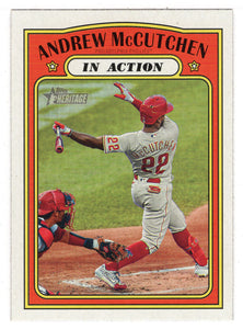 Andrew McCutchen - Philadelphia Phillies - In Action (MLB Baseball Card) 2021 Topps Heritage # 240 Mint