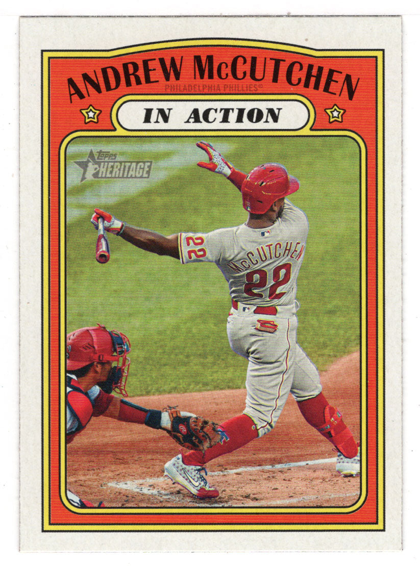 Andrew McCutchen - Philadelphia Phillies - In Action (MLB Baseball Card) 2021 Topps Heritage # 240 Mint