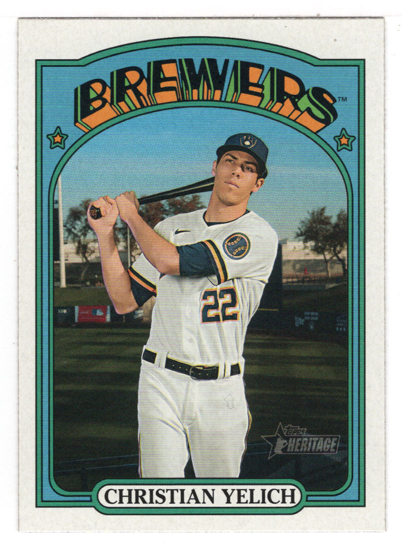 Christian Yelich - Milwaukee Brewers (MLB Baseball Card) 2021 Topps Heritage # 251 Mint