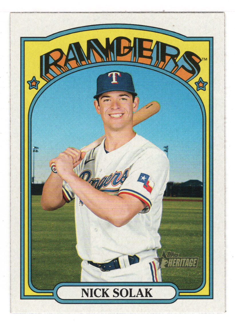 Nick Solak - Texas Rangers (MLB Baseball Card) 2021 Topps Heritage # 277 Mint