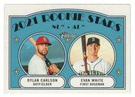 Dylan Carlson RC - Evan White RC - 2021 Rookie Stars (MLB Baseball Card) 2021 Topps Heritage # 295 Mint