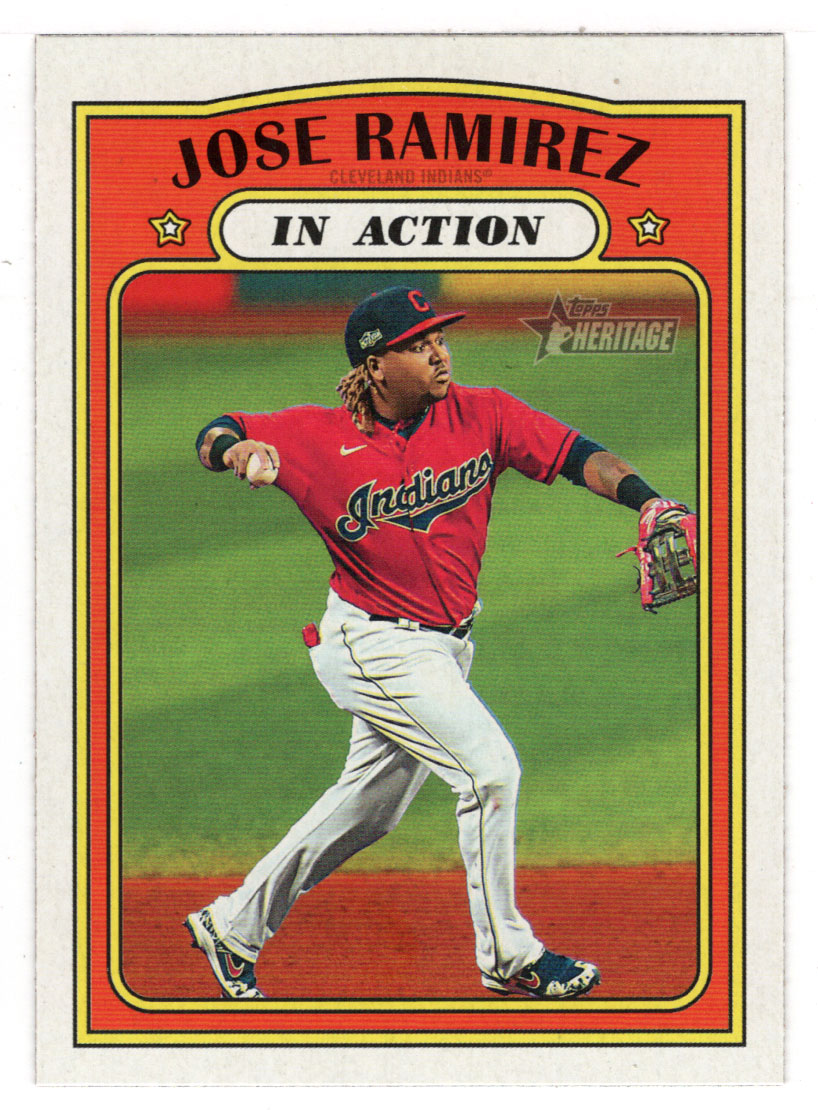 Jose Ramirez - Cleveland Indians - In Action (MLB Baseball Card) 2021 Topps Heritage # 298 Mint
