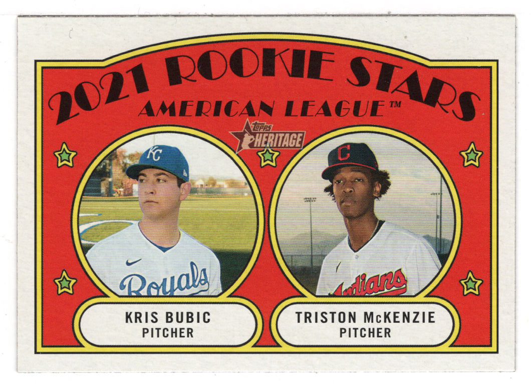 Kris Bubic RC - Triston McKenzie RC - 2021 Rookie Stars (MLB Baseball Card) 2021 Topps Heritage # 375 Mint