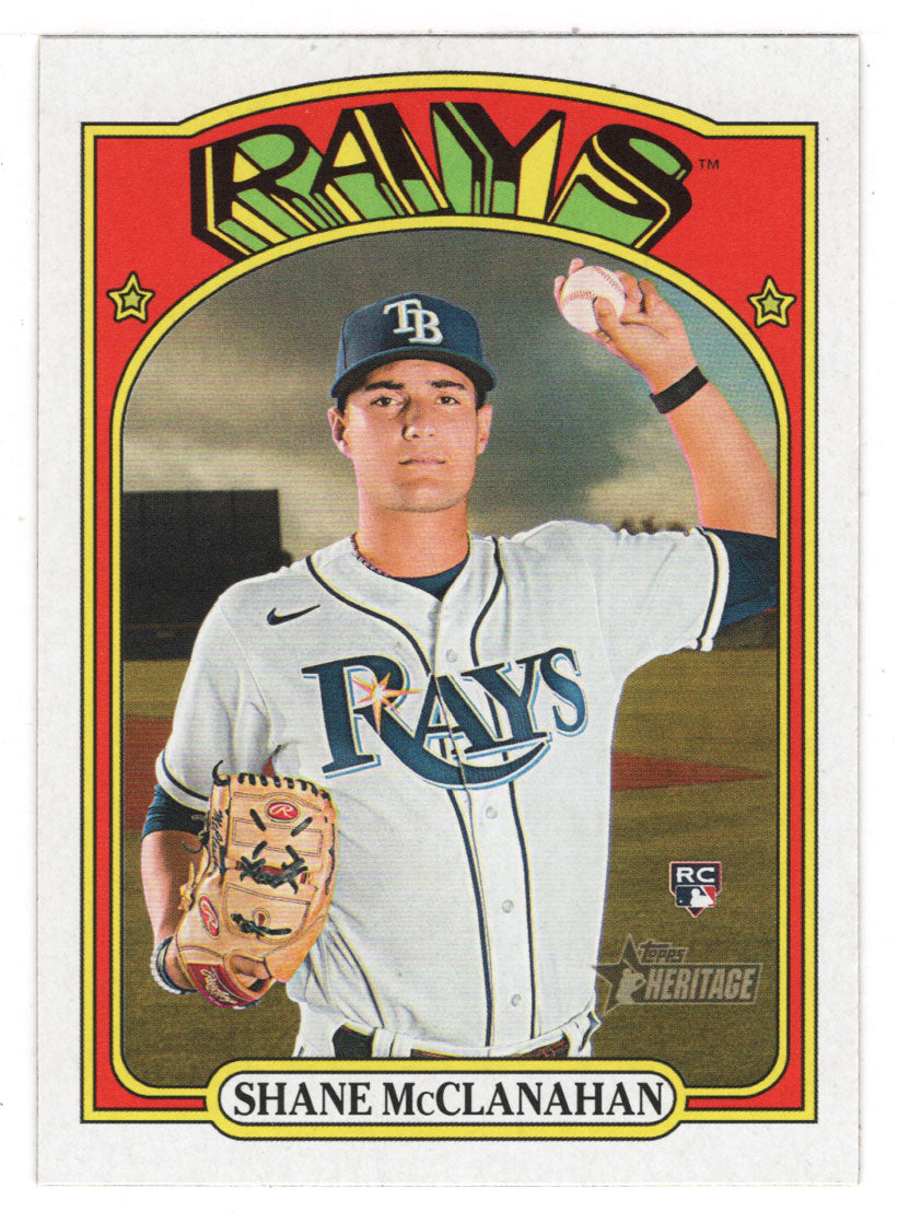 Shane McClanahan RC - Tampa Bay Rays (MLB Baseball Card) 2021 Topps Heritage # 521 Mint