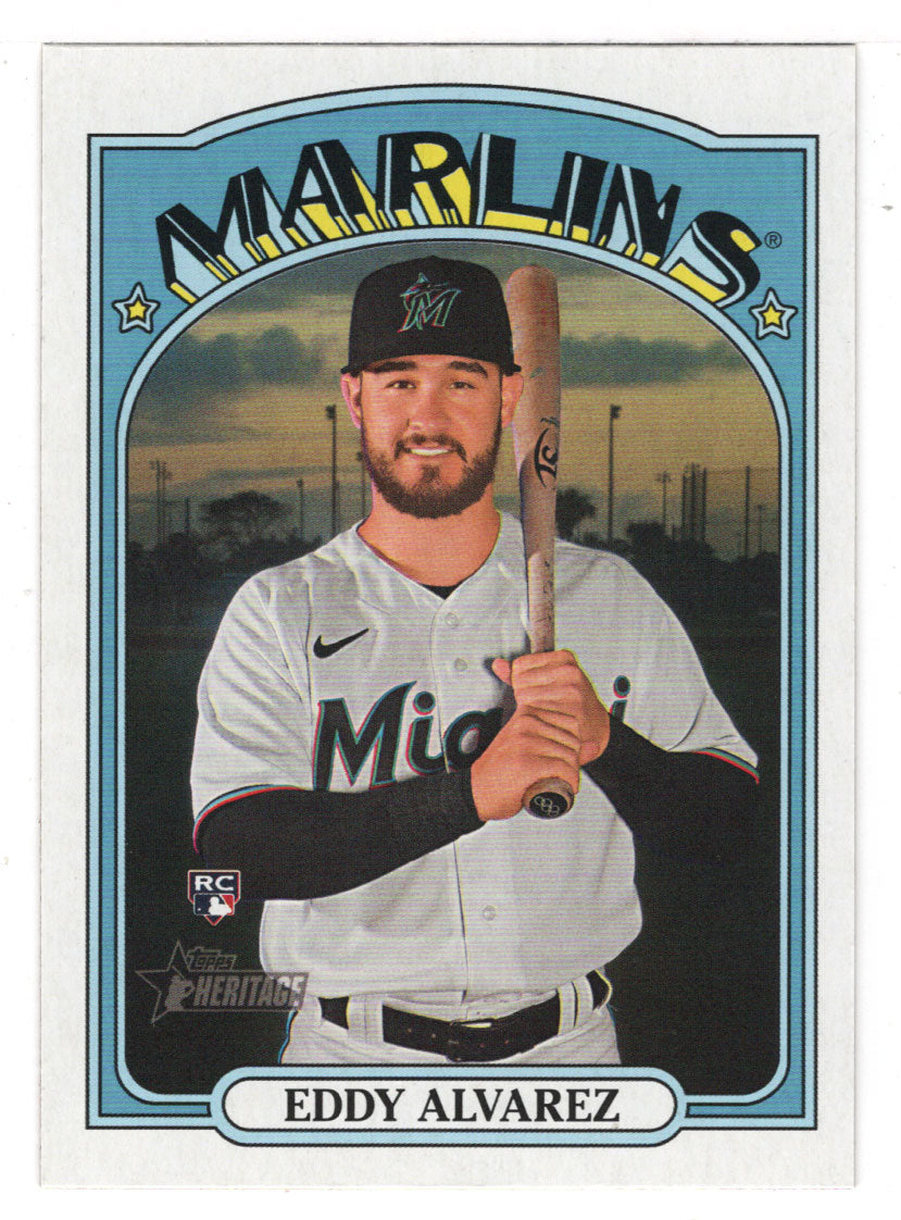 Eddy Alvarez RC - Miami Marlins (MLB Baseball Card) 2021 Topps Heritage # 528 Mint
