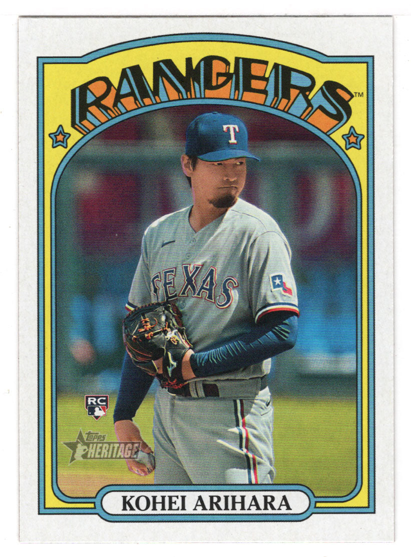 Kohei Arihara RC - Texas Rangers (MLB Baseball Card) 2021 Topps Heritage # 609 Mint