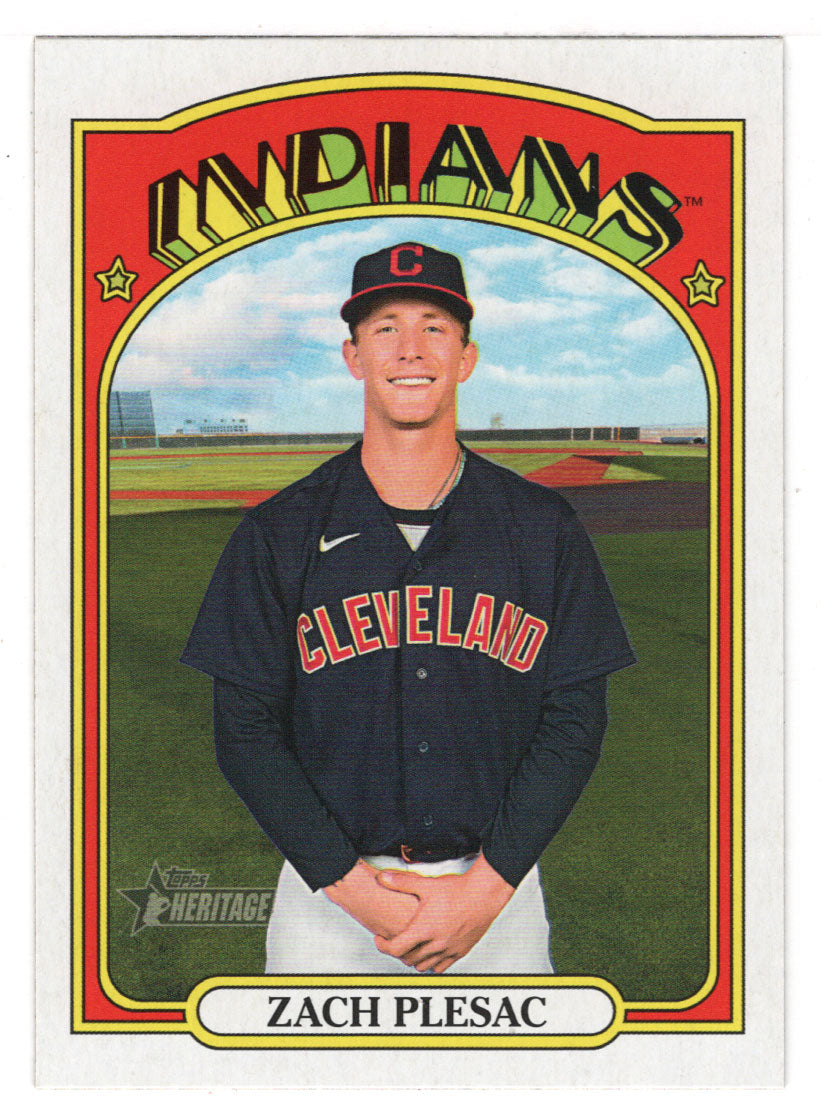 Zach Plesac - Cleveland Indians - SP (MLB Baseball Card) 2021 Topps Heritage # 701 Mint