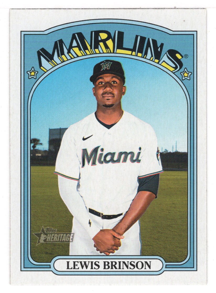 Lewis Brinson - Miami Marlins - SP (MLB Baseball Card) 2021 Topps Heritage # 708 Mint