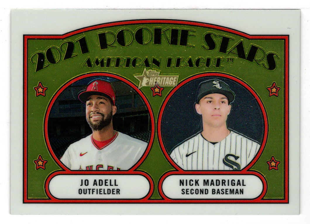 Jo Adell - Nick Madrigal - Los Angeles Angels 765/999 - 2021 Rookie Stars (MLB Baseball Card) 2021 Topps Heritage - CHROME # 187 Mint
