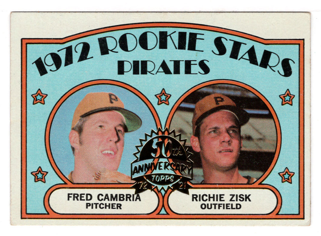 Fred Cambria - Richie Zisk - Pittsburgh Pirates - 1972 Celebrating 50th Anniversary of Topps (MLB Baseball Card) 2021 Topps Heritage # 392 Mint