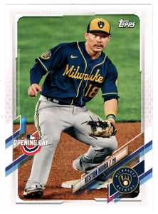Keston Hiura - Milwaukee Brewers (MLB Baseball Card) 2021 Topps Opening Day # 22 Mint