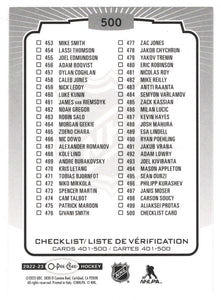 Checklist # 5 (NHL Hockey Card) 2022-23 O-Pee-Chee # 500 Mint