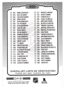 Checklist # 4 - Blue Edition (NHL Hockey Card) 2022-23 O-Pee-Chee # 400 Mint