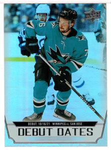 Jonathan Dahlen - San Jose Sharks - Debut Dates (NHL Hockey Card) 2022-23 Upper Deck # DD 10 Mint