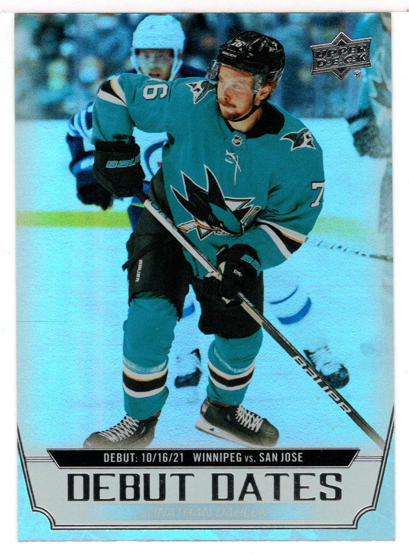 Jonathan Dahlen - San Jose Sharks - Debut Dates (NHL Hockey Card) 2022-23 Upper Deck # DD 10 Mint