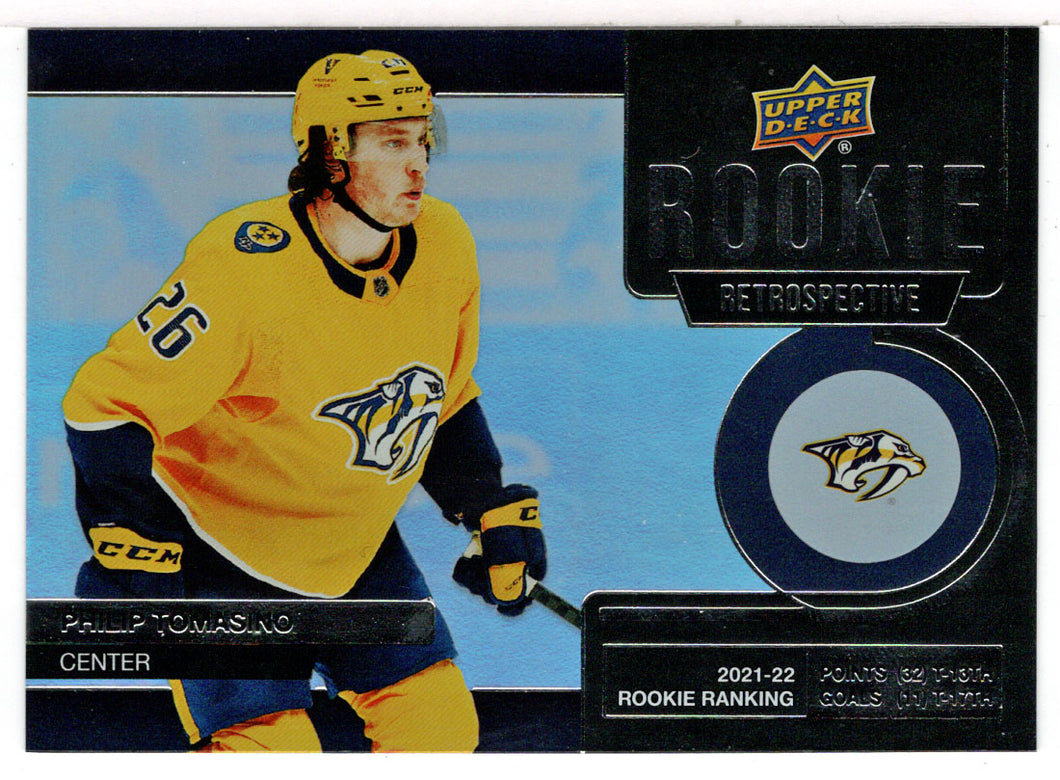 Philip Tomasino - Nashville Predators - Rookie Retrospective (NHL Hockey Card) 2022-23 Upper Deck # RR 3 Mint