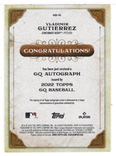 Load image into Gallery viewer, Vladimir Gutierrez - Cincinnati Reds (MLB Baseball Card) 2022 Topps Gypsy Queen Autohraph # GQA-VG Mint
