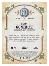 Load image into Gallery viewer, Romy Gonzalez 18/199 - Chicago White Sox (MLB Baseball Card) 2022 Topps Gypsy Queen Turquoise # 233 Mint
