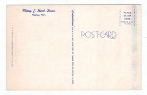 Mary E. Hunt Home, Nashua, New Hampshire, USA Vintage Original Postcard # 4776 - New - 1960's