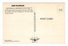 Load image into Gallery viewer, Air Florida - Lockheed L-188C Airplane Vintage Original Postcard # 4789 - New - 1980's
