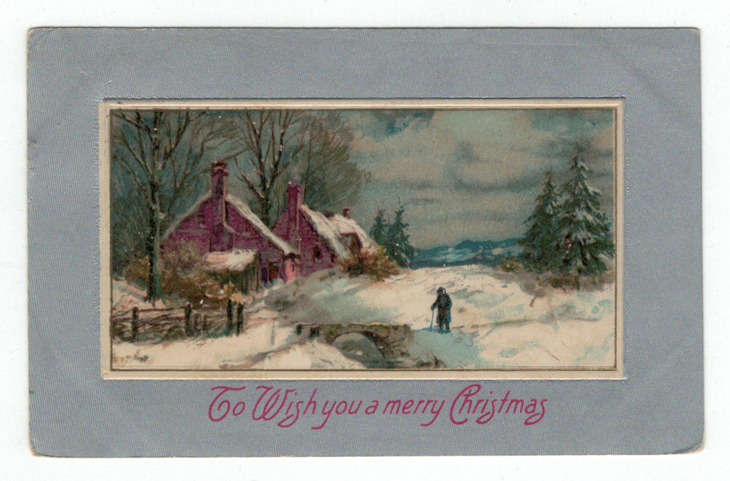 To Wish You A Merry Christmas Vintage Original Postcard # 4799 - Post Marked December 25, 1908