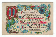 Load image into Gallery viewer, Birthday Wish and Greeting Vintage Original Postcard # 4810 - October 17, 1910
