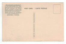 Load image into Gallery viewer, Your Home In Montreal - 3422 Stanley Street, Montreal, Quebec, Canada Vintage Original Postcard # 4845 - New - 1960's
