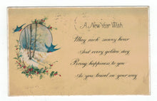 Load image into Gallery viewer, A New Year Wish Vintage Original Postcard # 4874 - Post Marked December 31, 1925
