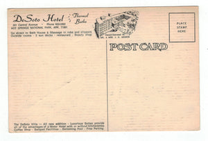 DeSota Hotel, Hot Springs National Park, Arkansas, USA Landing Original Postcard # 4895 - New - 1960's