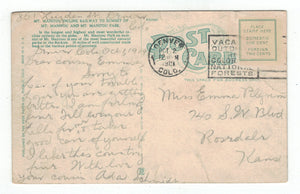 Mt. Manitou Park, Colorado, USA Vintage Original Postcard # 4900 - Post Marked October 2, 1919