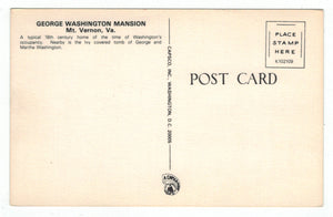 George Washington Mansion, Mount Vernon, Virginia, USA Vintage Original Postcard # 4918 - 1970's