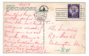 Crater Lake National Park, Oregon, USA Vintage Original Postcard # 4929 - Post Marked August 10, 1959