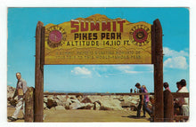 Load image into Gallery viewer, Pikes Peak Welcome Sign, Colorado, USA Vintage Original Postcard # 4938 - Post Marked July 26, 1960
