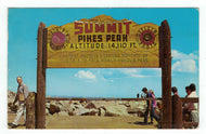 Pikes Peak Welcome Sign, Colorado, USA Vintage Original Postcard # 4938 - Post Marked July 26, 1960