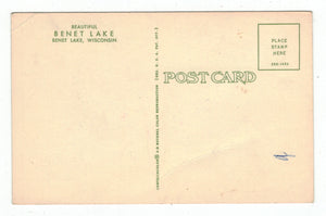 Benet Lake, Wisconsin, USA Vintage Original Postcard # 4946 - New - 1960's