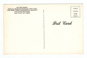 New York Historical Society, New York, USA - Silver Bowl Vintage Original Postcard # 4949 - New - 1990's